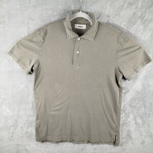 Buck Mason Polo Shirt Men's Size M Olive Short Sleeve Collared Cotton Preppy